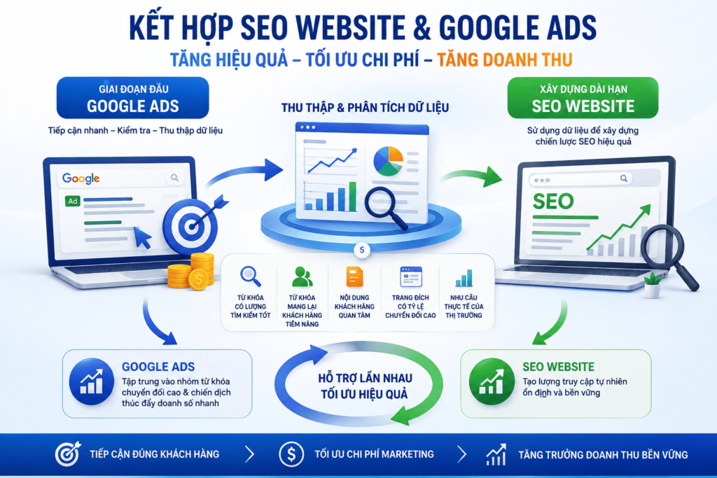 Doanh nghiệp nên kết hợp SEO Website và Google Ads